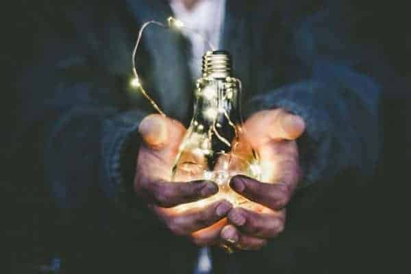 Lightbulb with fairy lights, symbolising innovative lighting solutions.
