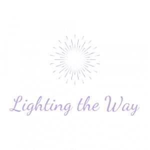 Elegant lighting logo with radiating lines and 'Lighting the Way' text, symbolising illumination and guidance.