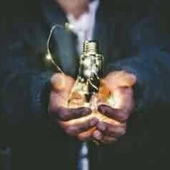 Lightbulb with fairy lights, symbolising innovative lighting solutions.